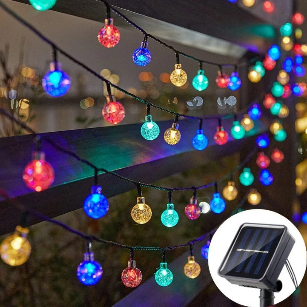 

100/50/20LED Solar Bubble Ball String Lights Outdoor Garden Wedding Party Home Decoration Valentine's Day Garland Fairy Light