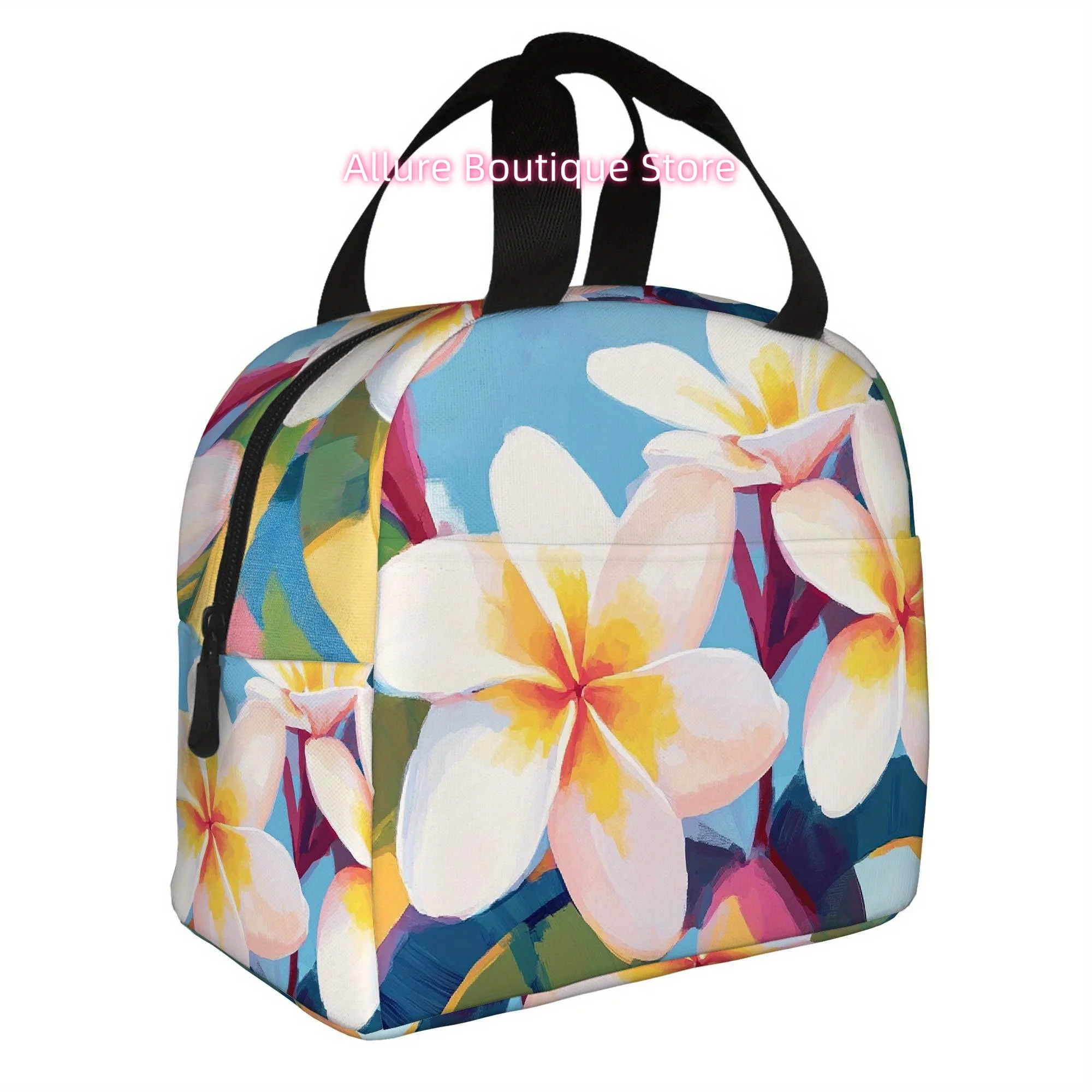 

1pc a Colorful Thermal Bag Featuring Bright Tropical Flowers. This Insulated Bag Is Not Intended for Direct Food Contact And Is