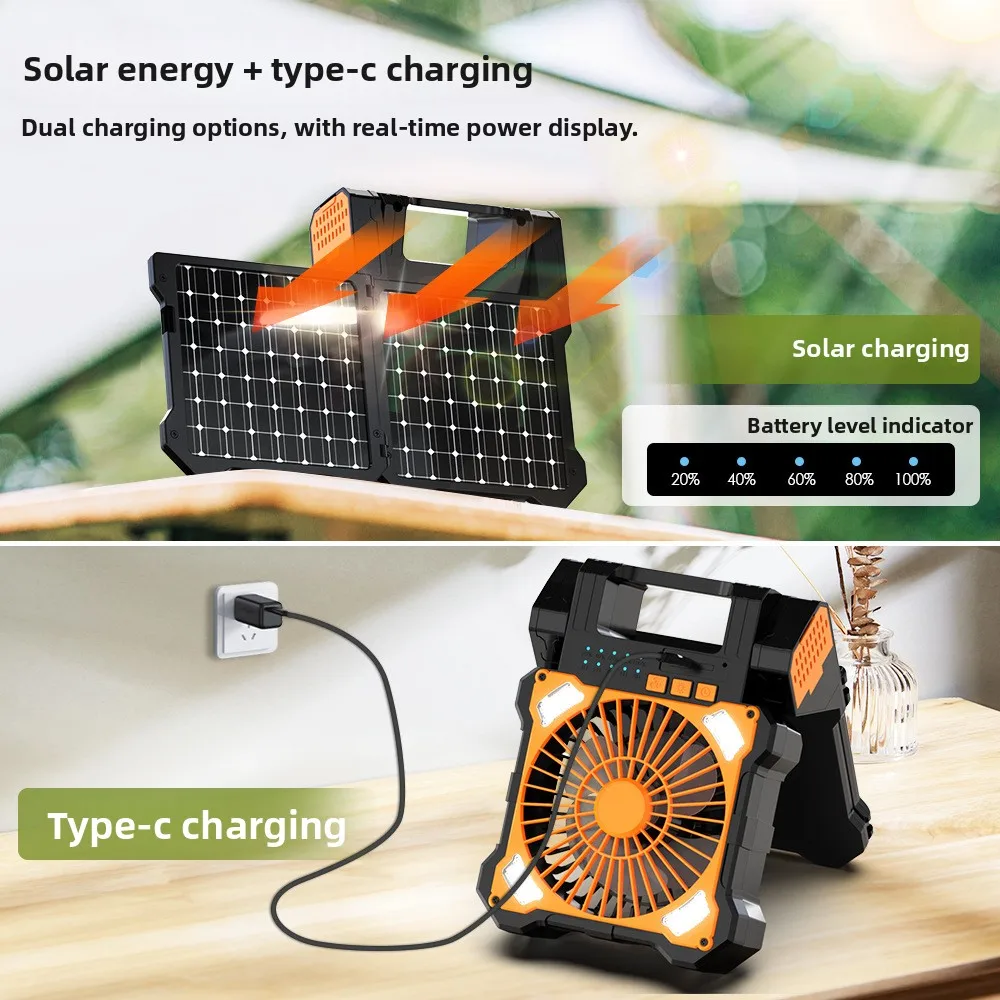 

Портативный вентилятор для кемпинга с аккумулятором, беспроводной потолочный вентилятор для палатки, циркулятор воздуха с крючком и LED-подсветкой