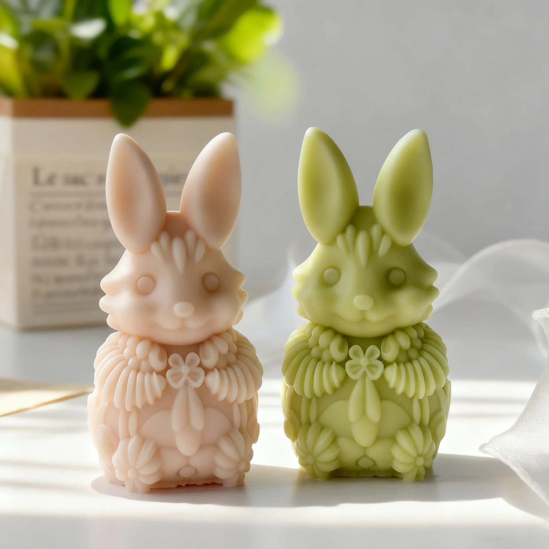 Easter Bunny Rabbit Silicone Mold Candle Wax Mold DIY Animal Diffuser Stone Plaster Craft Home Decor Gift