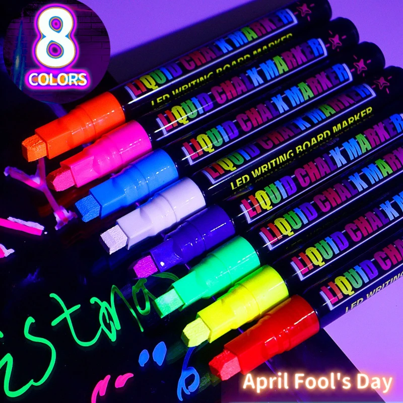 

6/8 Color Fluorescent Whiteboard Marker Set Bright Colors Easy To Write and Wipe for Poster Advertising Painting Graffiti