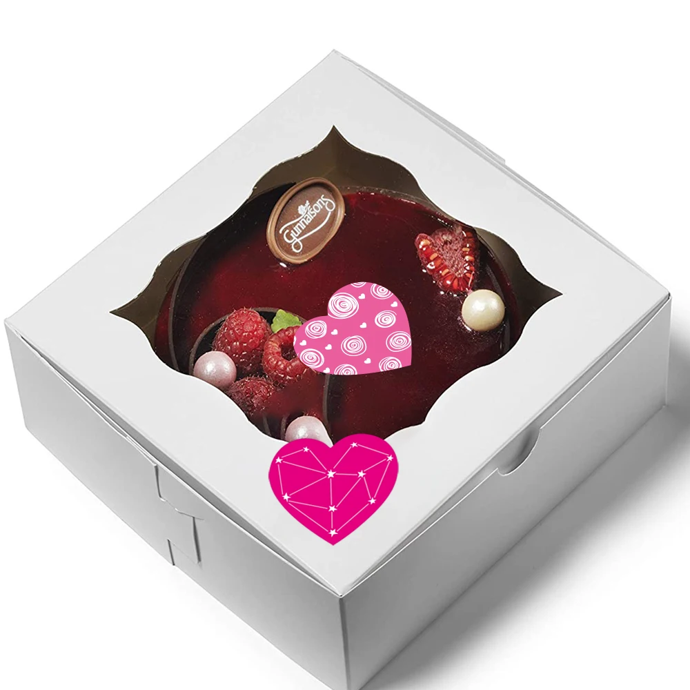 Valentine's Day Pink Heart Shaped Stickers 50-500 Pieces Cross-Border Hot Sale Non-Drying Adhesive Decorative Labels