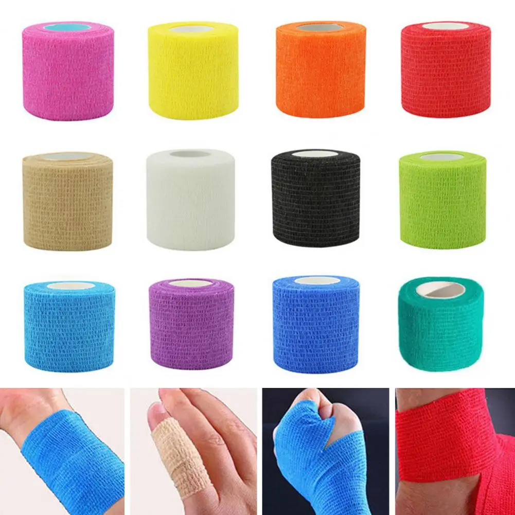 

12Pcs Sports Bandage Wrap Self-adhesive Breathable Elastic Non-woven Fabric Athletes Body Legs Knee Ankle Wrap Sports Bandage