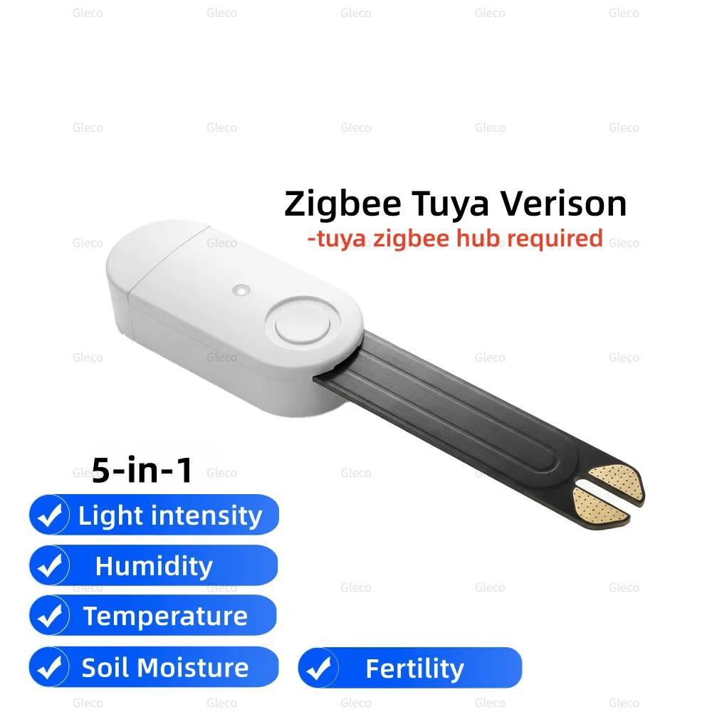 3-in-1/4-in-1 Zigbee Soil Moisture Sensor Humidity Meter Temperature Tester Light Detector Work With Tuya Smart Life 2MQTT HA image 3