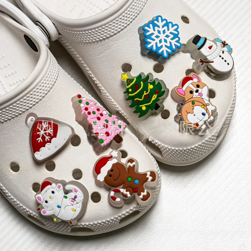 New Fashiom LED Pins for  Lighted Shoe Charms Christmas Decoration Buckles Girl Boy Ornaments Xmas Gifts Party Favors