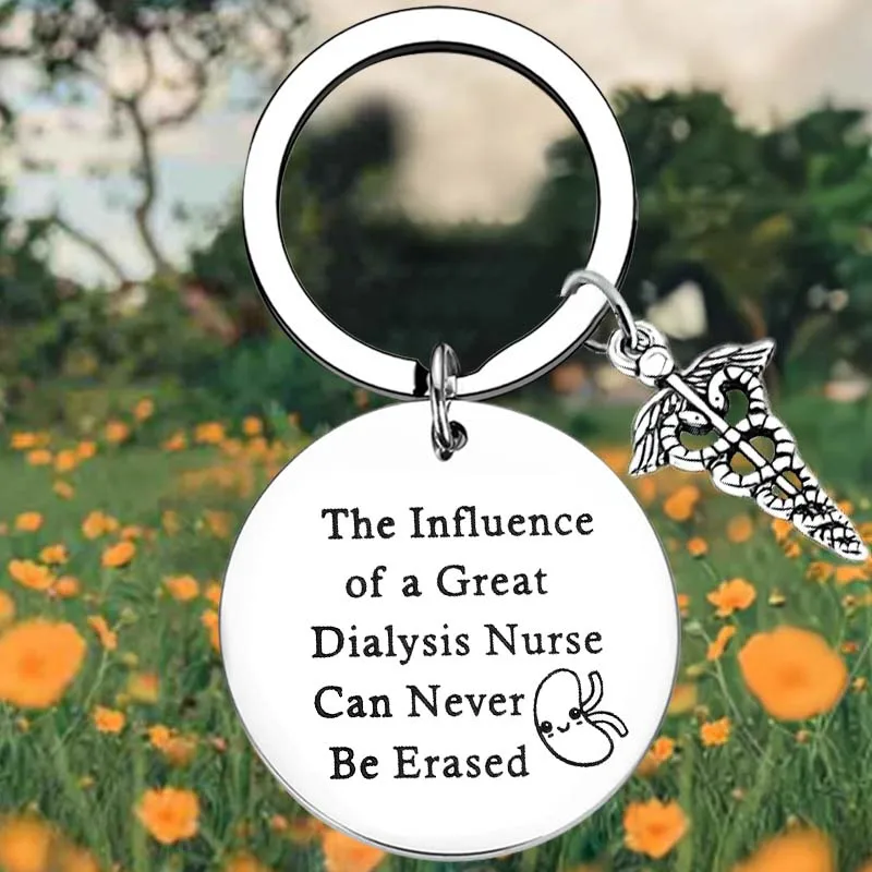 Dialysis Tech Gift Key Chain Ring Dialysis Nurse Thank You Gift keychains pendant Technologist Nephrology Nurse Gift