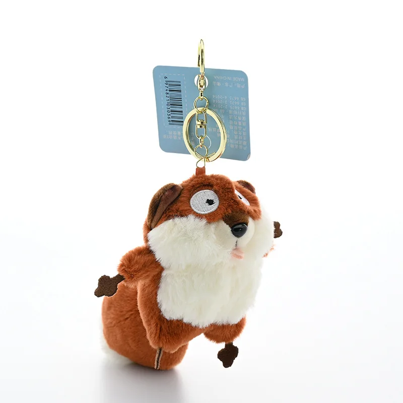 Creative Press Squeak Little Squirrel Plush Toy Keychain Pendant Kids Stress Relieving Toy Cartoon Cute Squirrel Plush Toy Gifts