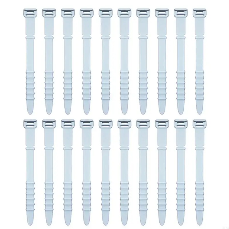 

A3PA 20Pcs Reusable Cable Ties Straps Adjustable Cord Elastic Silicone Cord Keeper for Bundling and Organizing