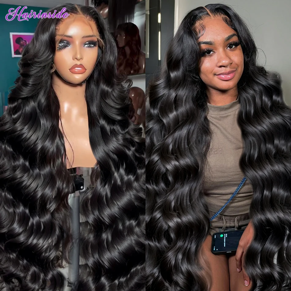 30 38 Inch Body Wave 5x5 Glueless Closure Wigs Brazilian 13x4 13x6 Water Wave HD Lace Front Human Hair 200% PrePlucked For Women