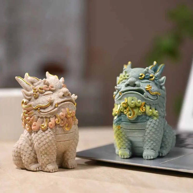 Zhaocai Pixiu Chinese Style Decor Ornament Small Indoor Town House Wangcai Office Workstation Desktop Decoration Ornament ZJ301