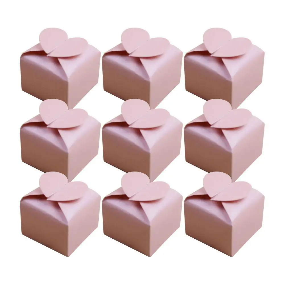 

50 Pcs Paper Candy Containers Heart Boxes Gift for Presents Wedding Favor Carton