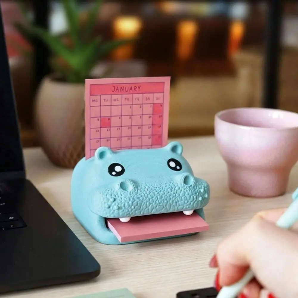 Hippo Shaped Hippo Desktop Organizer Cartoon Style Portable Container Desktop Storage Box Creative Design Cute Design
