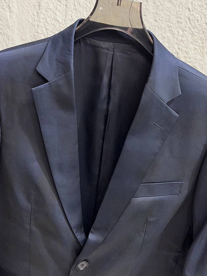 Business Formal Men's Anti-Wrinkle Draped Texture Hidden Pattern Jacquard Spring Season High End Feel Patchwork Color Suit Ja...
