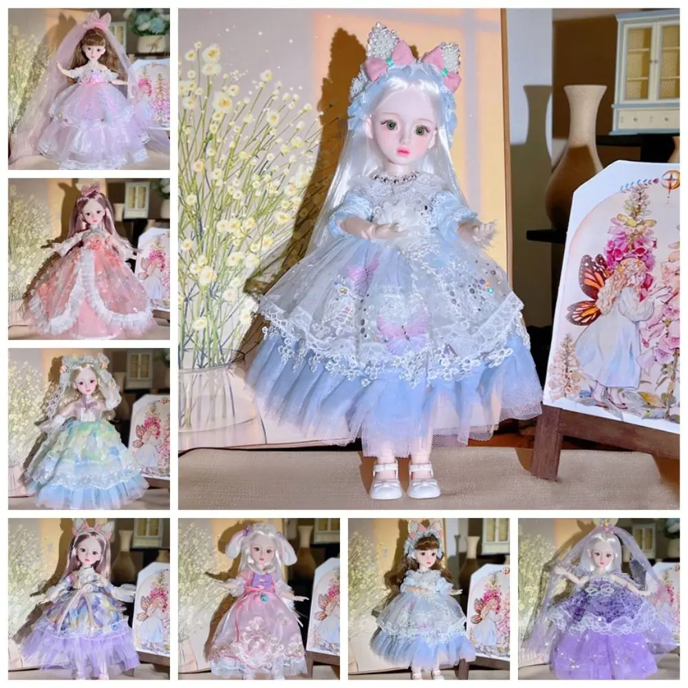 with Wedding Dress Princess Dress 30cm BJD Doll 3D Exquisite Children Birthday Gifts Movable Joints Attractive 1/6 Bjd Dolls