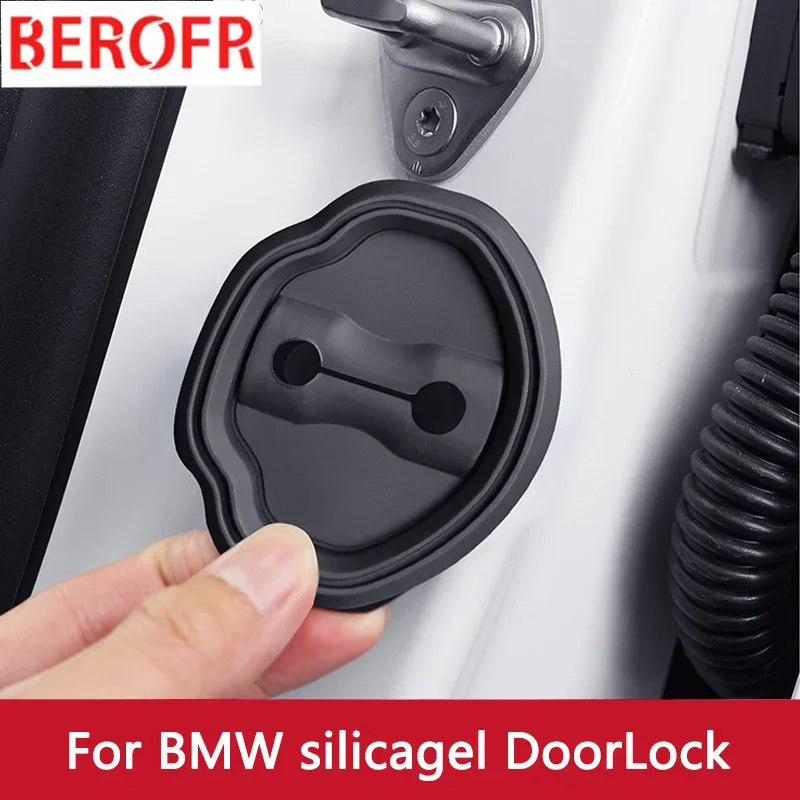 4pcs Car Door Mute Damping Cushion Silicone Car Door Lock Buckle Anti-collision Protective Cover For BMW Series3 2 G20 G42 IX I2