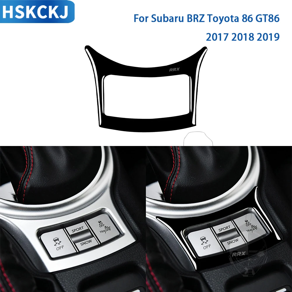 

For Subaru BRZ Toyota 86 GT86 2017 2018 2019 Black Plastic Accessories Car Gearshift Button Panel Trim Sticker Decoration Set