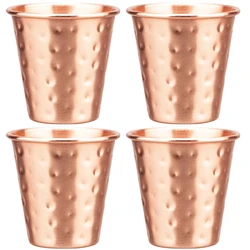 3/4Pcs Mini 60ml New 100% Copper Cups Pure Solid  Moscow Mule PURE Copper Mugs-Shaped 2oz Cocktail Cups Beer Milk Mug Drinkware