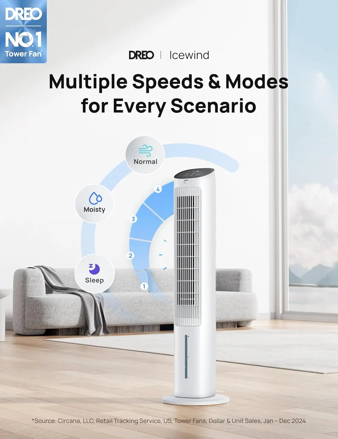 

Evaporative Air Swamp Cooler, 40” Standing Fans that Blow Cold Air, 80° Oscillating Bladeless Cooling Fan for Bedroom, Removable