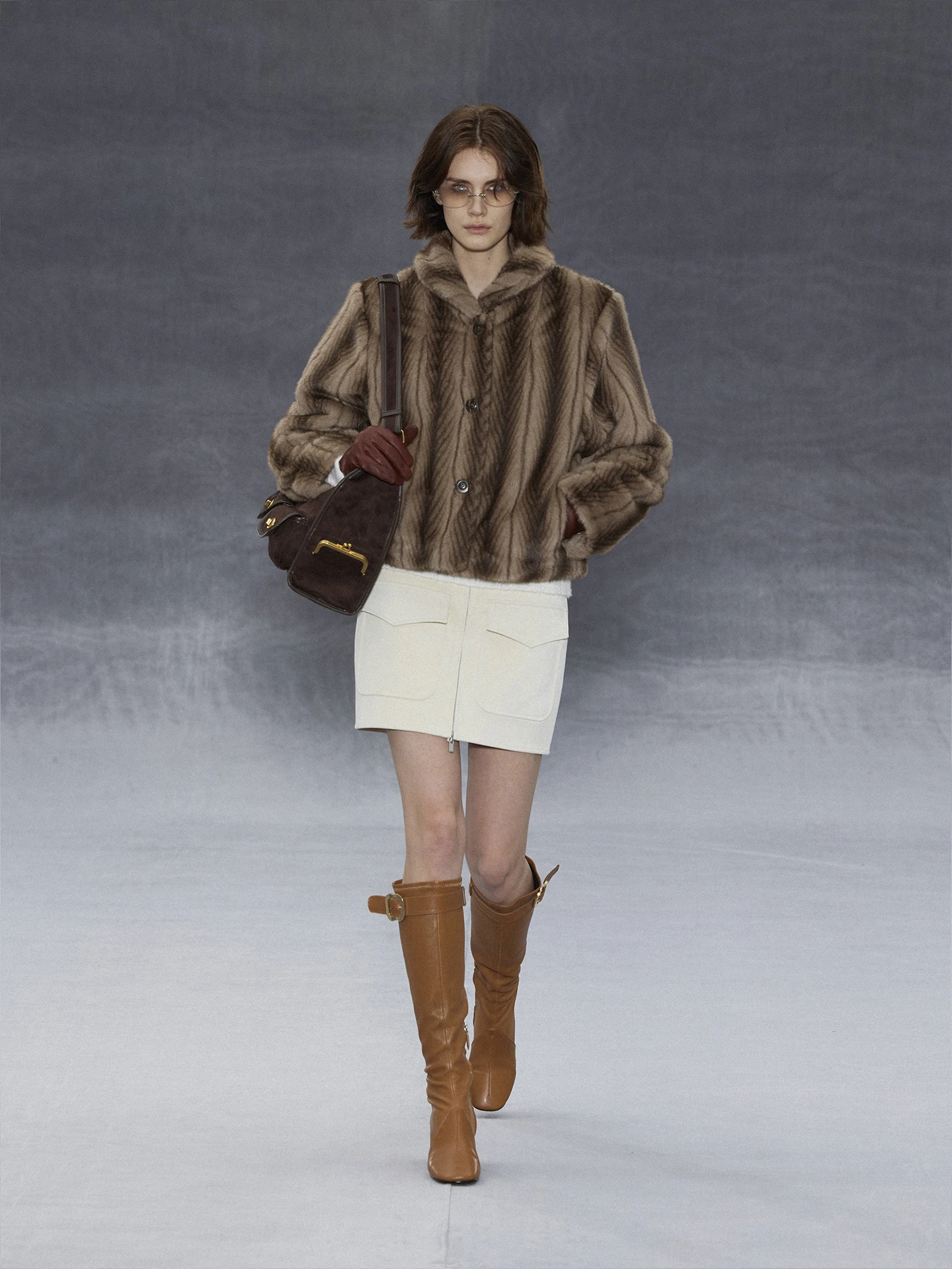 

Randpickee Retro Series Long Sleeve Faux Fur Jacket Segment Dyeing Eco-friendly Mink Short Coat Warmth Daily Youth Fashion