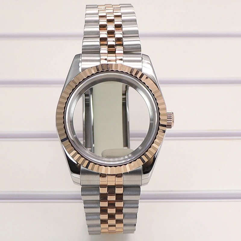 مخدد 36 مللي متر/39 مللي متر مقاوم للماء ساعة حافظة الياقوت كريستال ل NH35 NH36 NH38 Miyota8215 حركات 28.5 مللي متر الهاتفي المحار/حزام اليوبيل #6