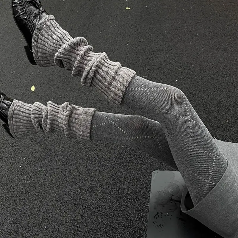 

Winter Vintage Rhombic Tights Women High Waist Elastic Slim Warm Pantyhose 2026 Spring Streetwear Y2K Tights Stocking