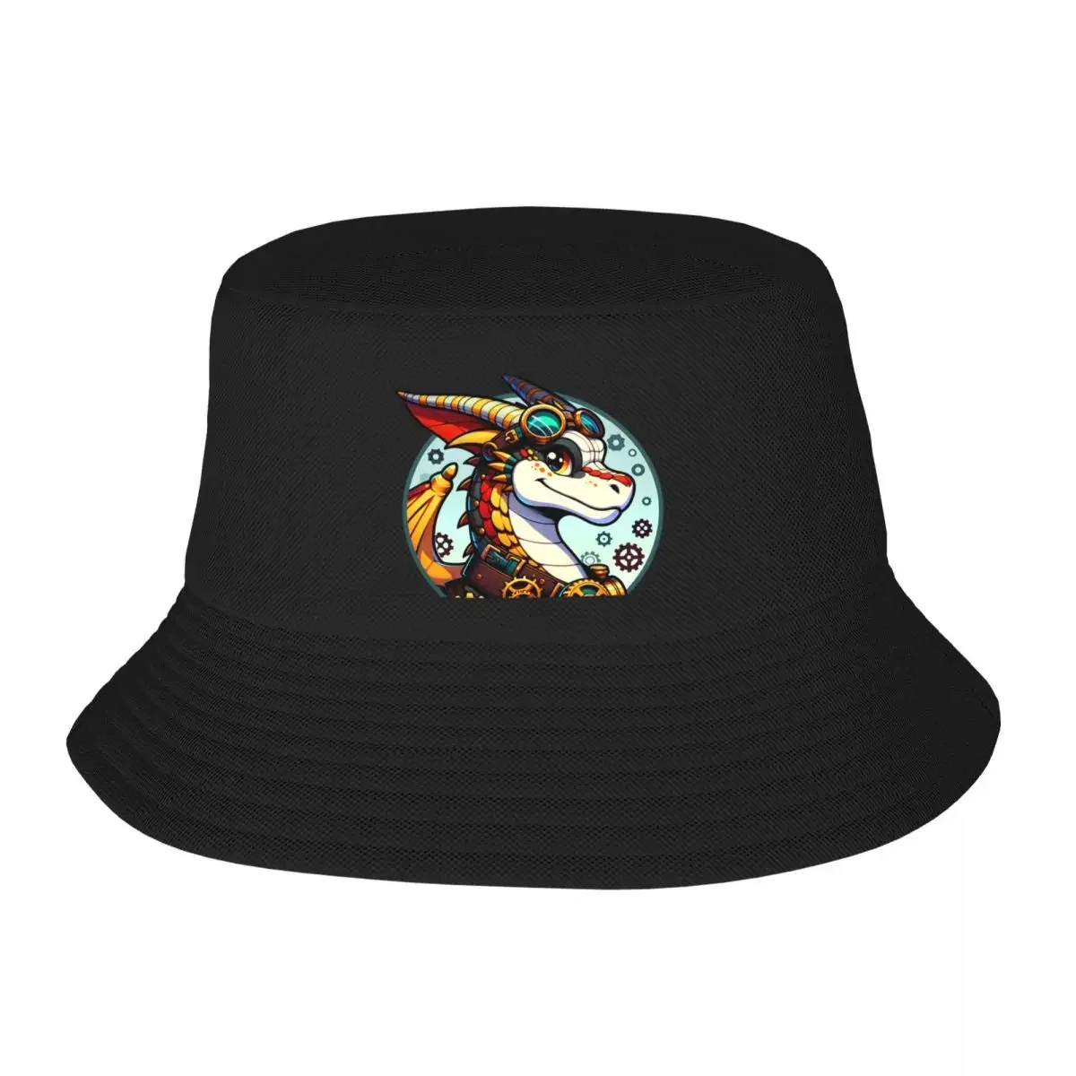 Steampunk Anthro Scalie Dragon Art Bucket Hat Luxury Man Hat Rave Women Men's