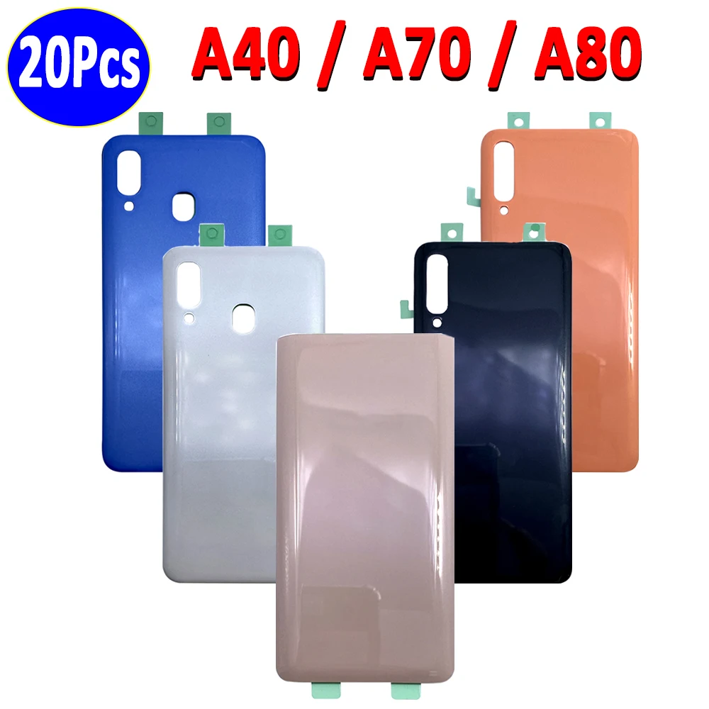 

20Pcs，NEW Replacement Door Battery Back Cover With Sticker For Samsung A40 A405F A70 A705F A80 A805F Phone Housing Case