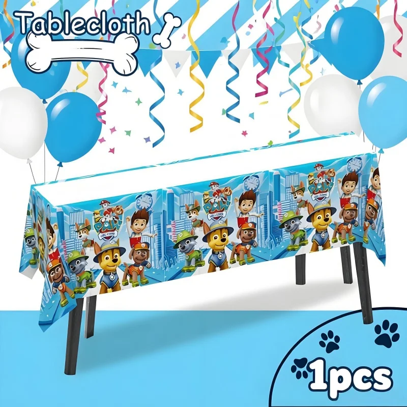 Paw Patrol Tischdecke, Geburtstagsdekoration, blaues Thema, Kunststoff-Tischdecke, Einweg-Tischdecke, Babyparty-Geschenk, Partyzubehör