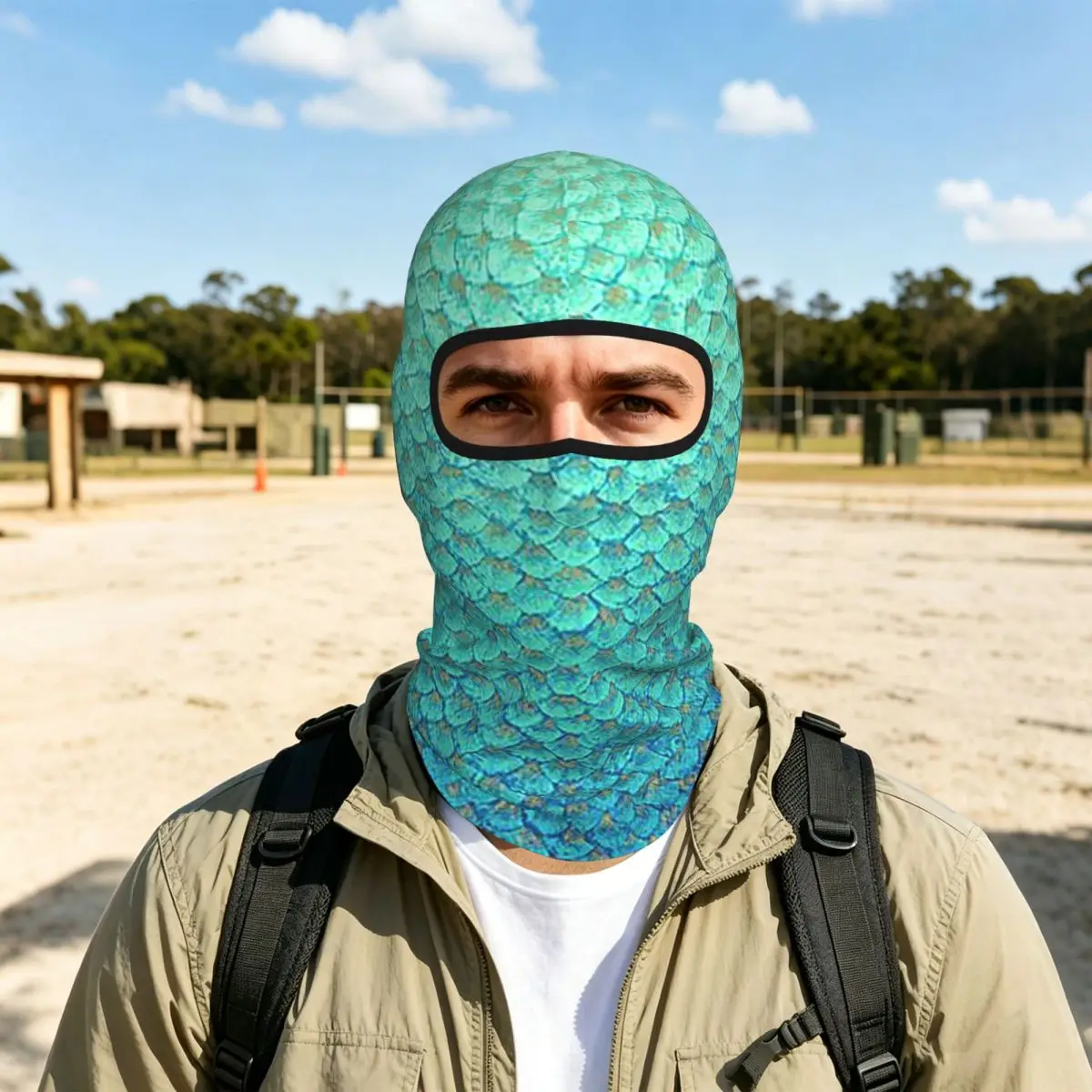 Mermaid Fish Scale Breathable Thin Balaclava Full Face Mask Sun Protection Neck Gaiter For Motorcycle Cycling Fishing Outdoor