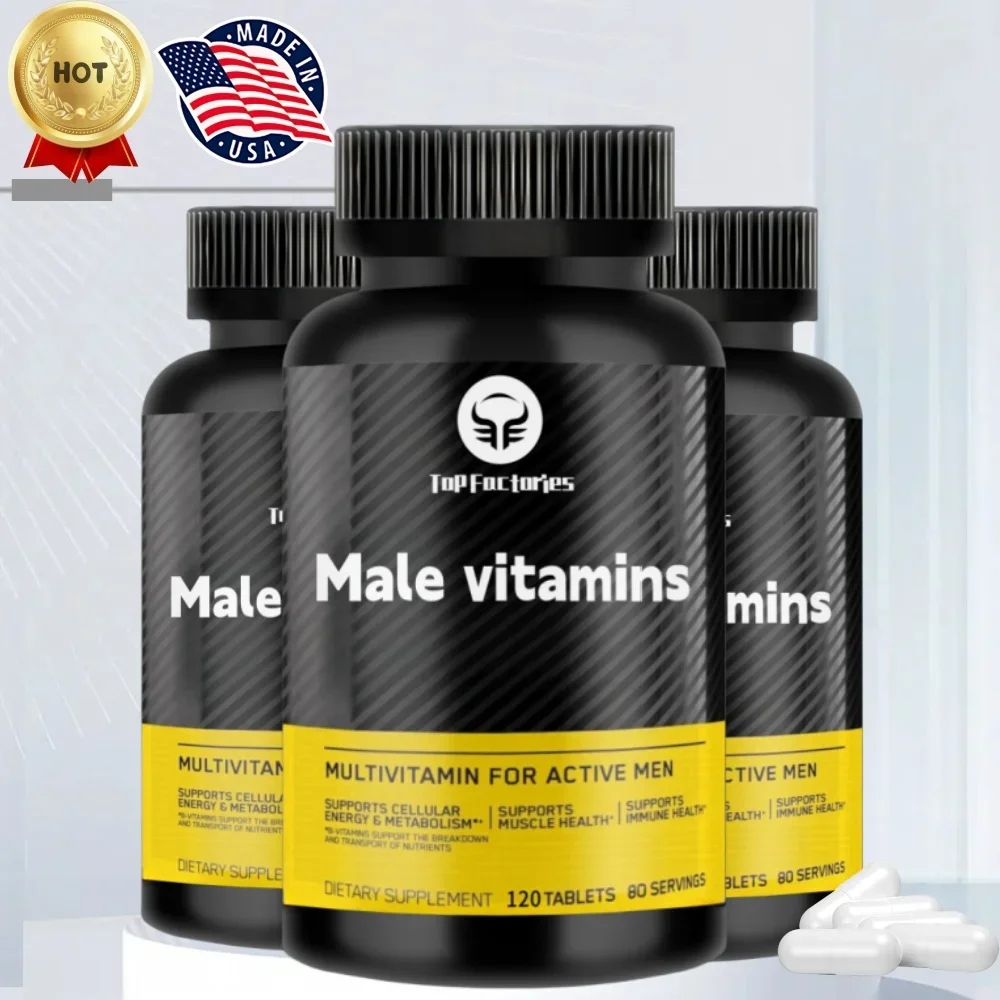 Multivitamina para hombres, suplemento de apoyo inmunológico con aminoácidos, suministro de 80 días, 120 unidades, (varía de mayo