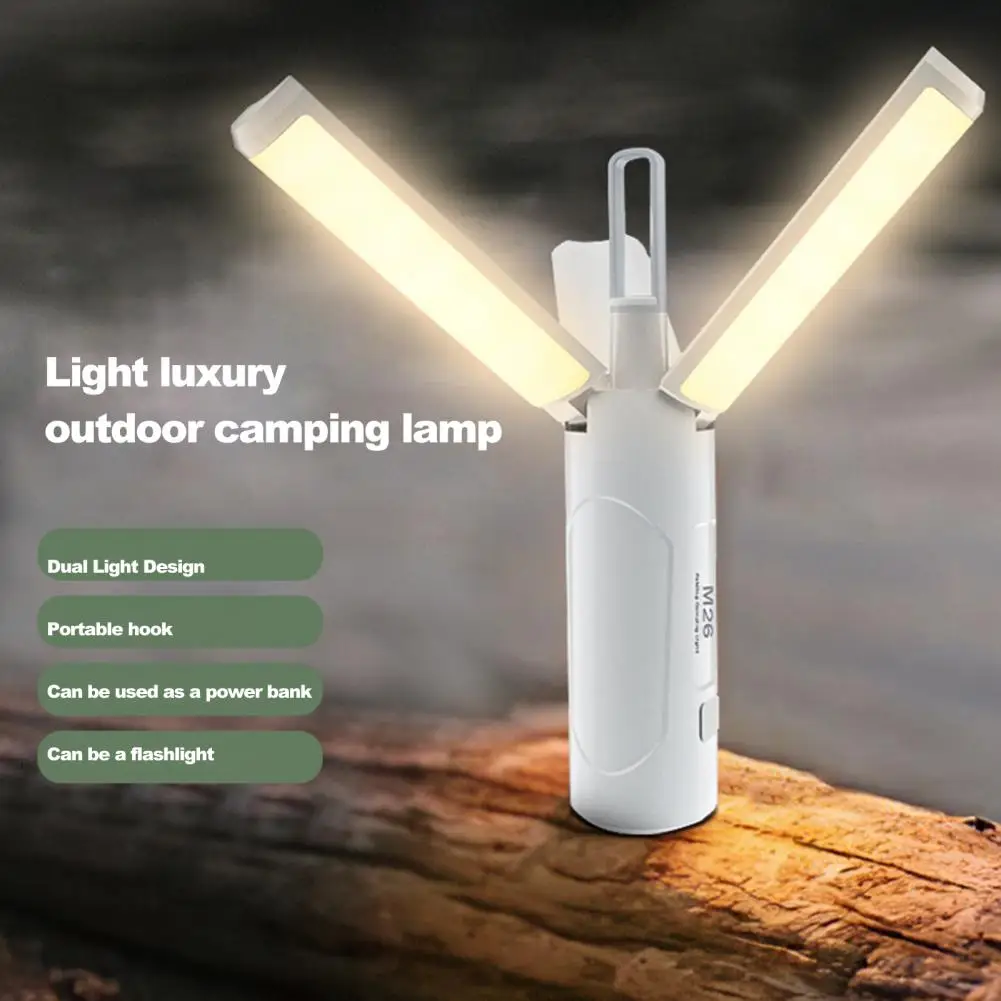 Camping Lamp 1 Set Easy to Carry Foldable Hook Design  Outdoor Ambient Tent Light Camping Supplies