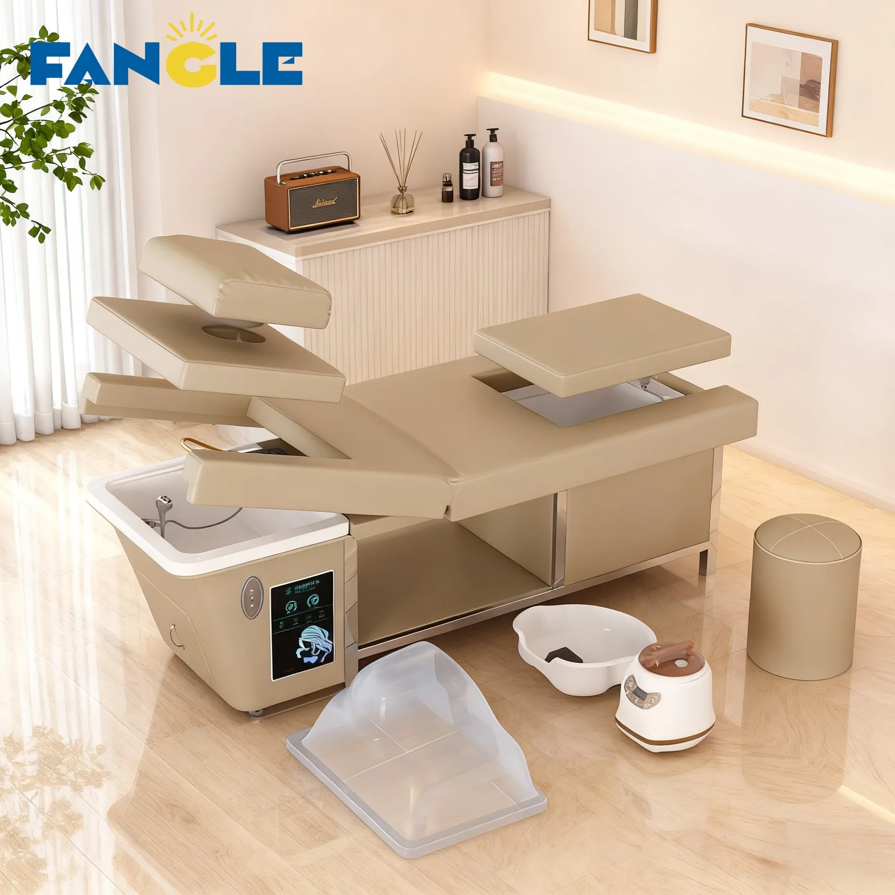 Luxury Versatile Shampoo Bed Professional Hair Washing Massage Table Salon Spa Massage With Water Circulation Thai Massage Bed