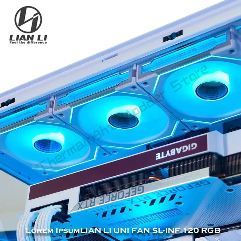 LIAN LI SL INF 120 Reverse/Forward UNI FAN SL-INF 12cm Mirror ARGB Fan 120 Reversed Blade Daisy-Chain Start/Stop Cableless