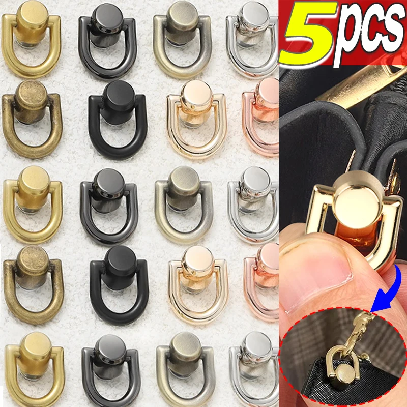 5pcs D-shaped Ring Bag Side Buckles Retro Metal Double D Buckle Handbag Chain Handles Connector Bag Strap Hardware Accessories