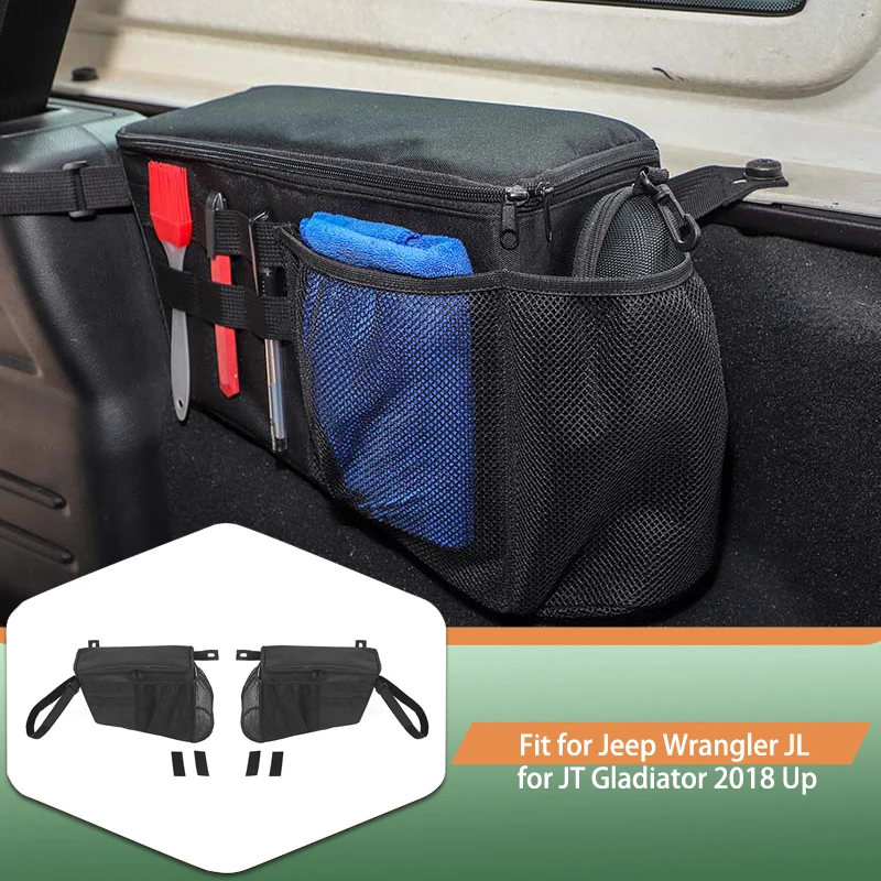 

Car Trunk Side Storage Bag Organizer Container For Jeep Wrangler JL 2018 Up 2-Door 4-Door Version Car Interior Accessories Black