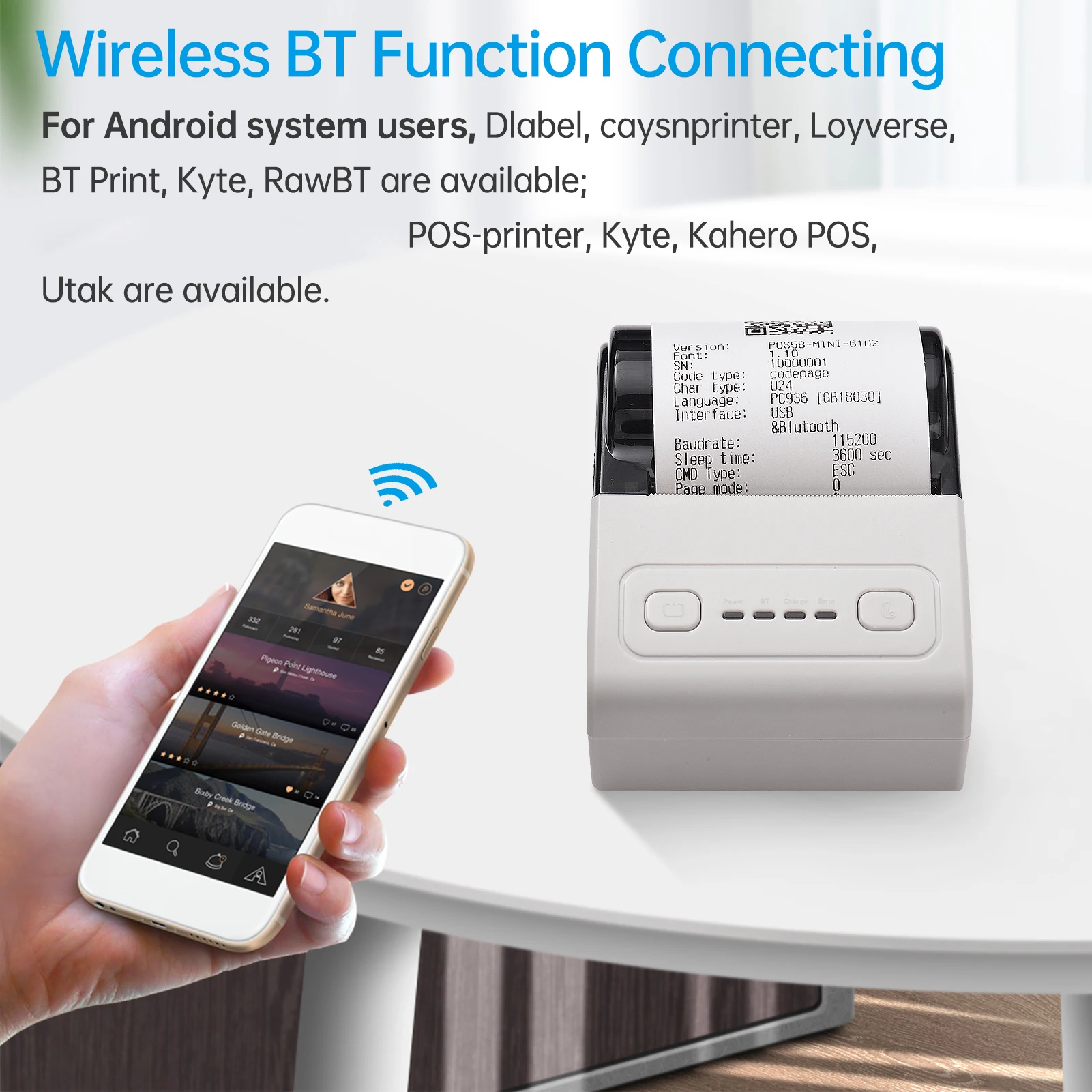 MPT-II ポータブルミニサーマルプリンター。2インチ幅、 - Mini Pocket Thermal Printer Paper Roll のレビューと価格