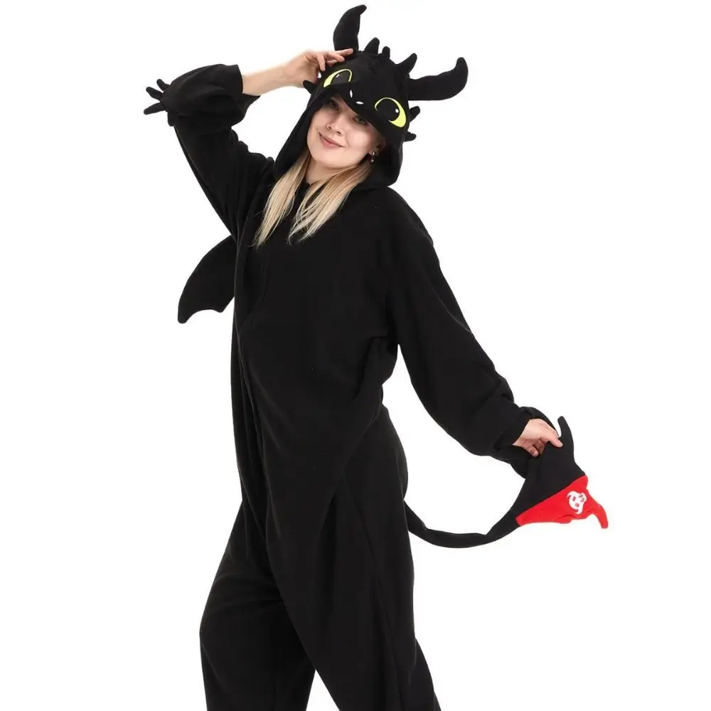 Cute Animal One-piece Suit Pyjamas Warm Soft Cosplay Costume Creativity Salamander Dragon Romper Clothes Autumn/Winter