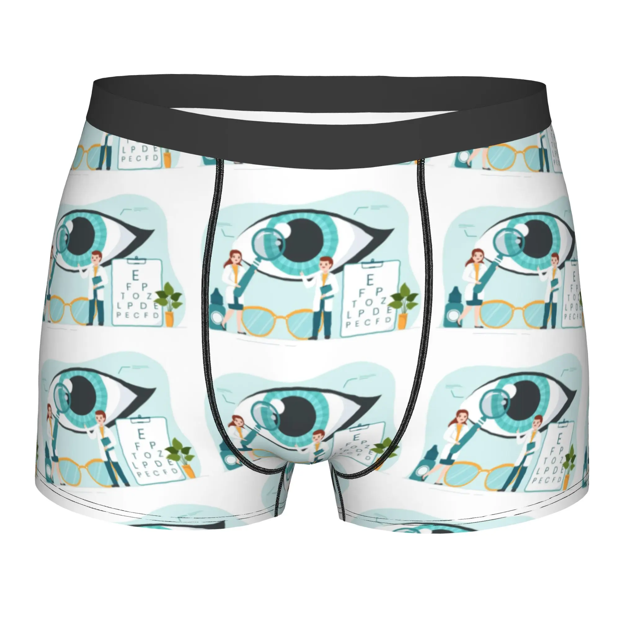Ropa Interior Personalizada para Examen de la Vista, Calzoncillos Boxer Estampados para Optometrista, Transpirables