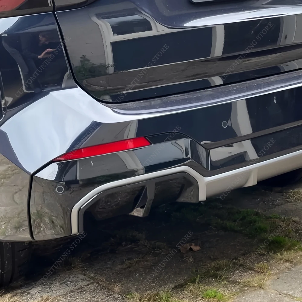 M Performance Style Heckstoßstangen-Diffusorlippe für BMW iX3 G08 iX3 2022–2024 Lci M SPORT Heckabzugsrohr-Zier-Splitter-Bodykits