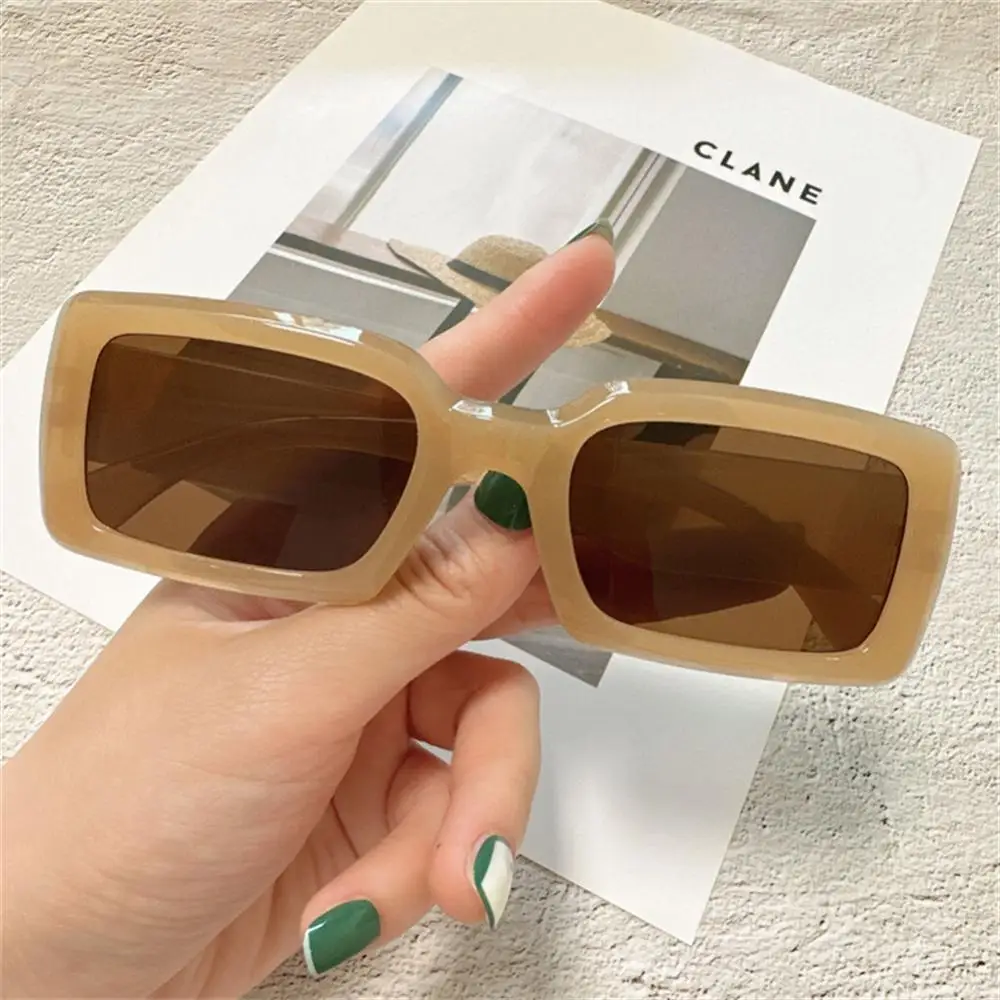 Women Men Steampunk Rectangle Frame Sunglasses Jelly Color UV400 Protection Cycling Sun Glasses Bicycle Goggles Summer Eyewear