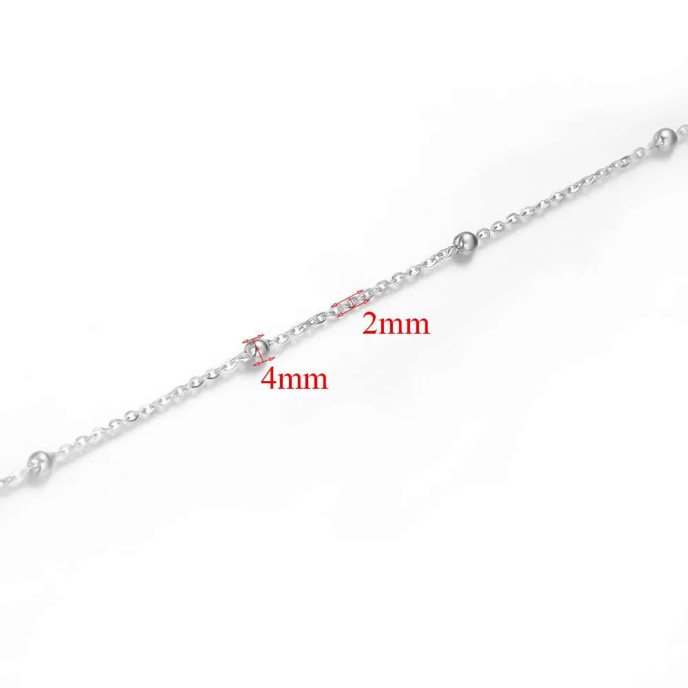 2 Meters Stainless Steel Beads Beaded Chains DIY Necklace Bracelet Anklet Jewelry Gift Making Accessories Findings Bulk for Sale