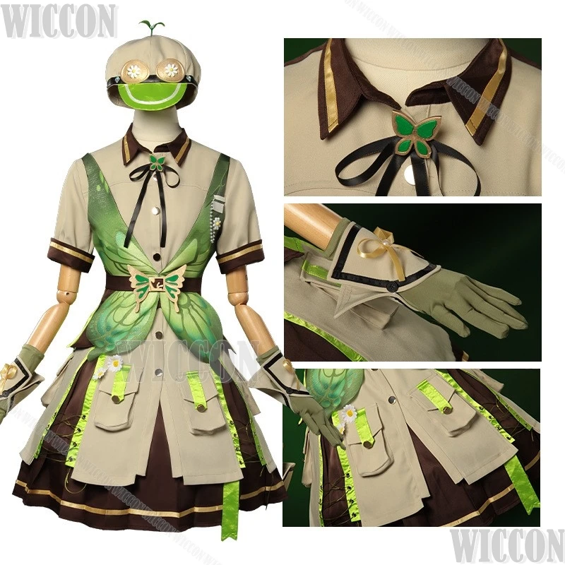 Nikki Forest Suit Game Infinity Nikki Cosplay Costume Green Lolita Dress Green 60cm Wig Explorer Girl Women Holloween Customized