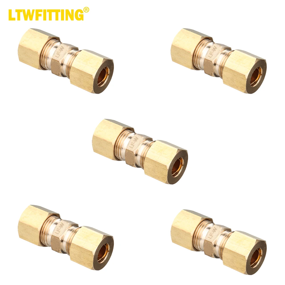 

LTWFITTING LF 1/4-Inch OD Compression Union, Brass Compression Fitting (Pack of 5)