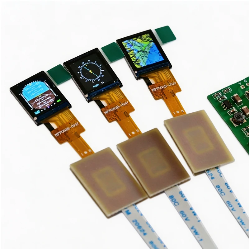 1PCS 0.6-inch Triple-Screen FPC Simulated Instrument Panel Model 5-14V Attitude/Compass/Map Display for RC Airplane Cockpit