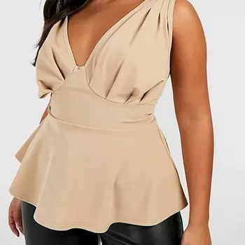 Mugen 플러스 사이즈 캐주얼 민소매 블라우스, 2024 여성 의류 셔츠, 단색 블라우스, 여름 및 용수철 플러스 사이즈 셔츠, 신상 Best5 Mugen 플러스 사이즈 캐주얼 민소매 블라우스, 2024 여성 의류 셔츠, 단색 블라우스, 여름 및 용수철 플러스 사이즈 셔츠, 신상 Best5