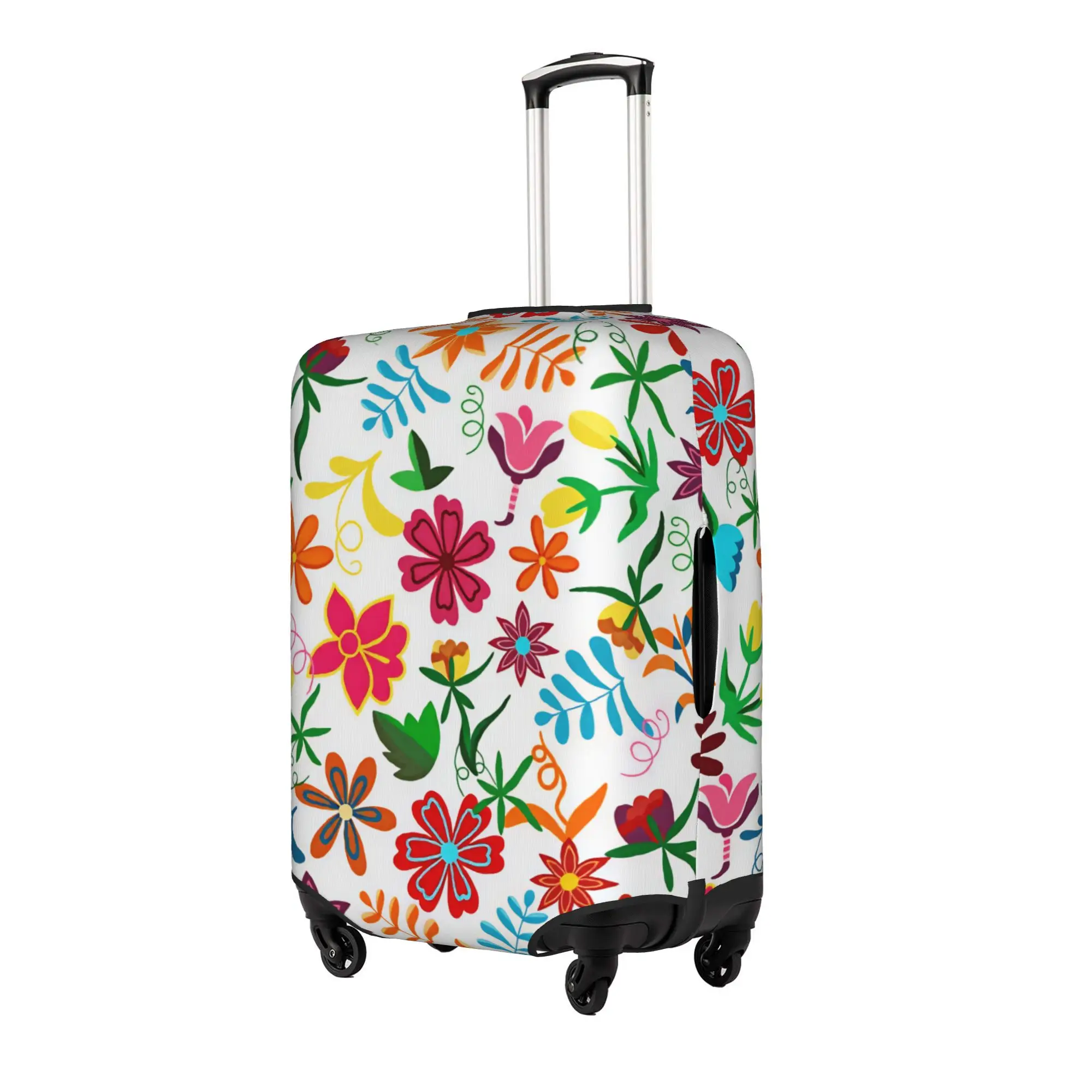 Colorful Mexican Flowers Suitcase Cover Washable  Luggage Covers Protector for 18-32 inch