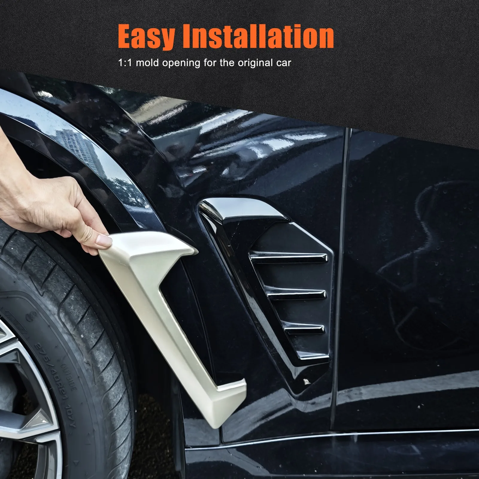 

ABS Glossy Black Carbon Fiber Car Side Air Fender Vent Trim Cover For BMW G05 X5 2023 2024 Exterior Decoration Car Accessories