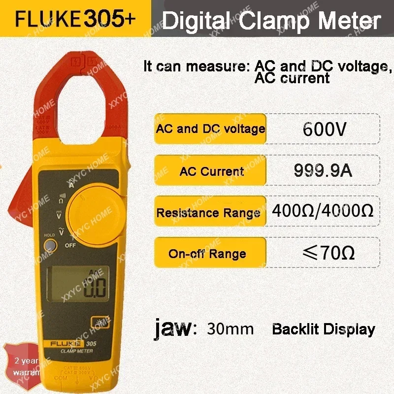 Fluke 302+ 303+ 305+ Digital Current Clamp Meter pliers ammeter Resistance Tester AC amperimetric clamp multimeter ampere Tool