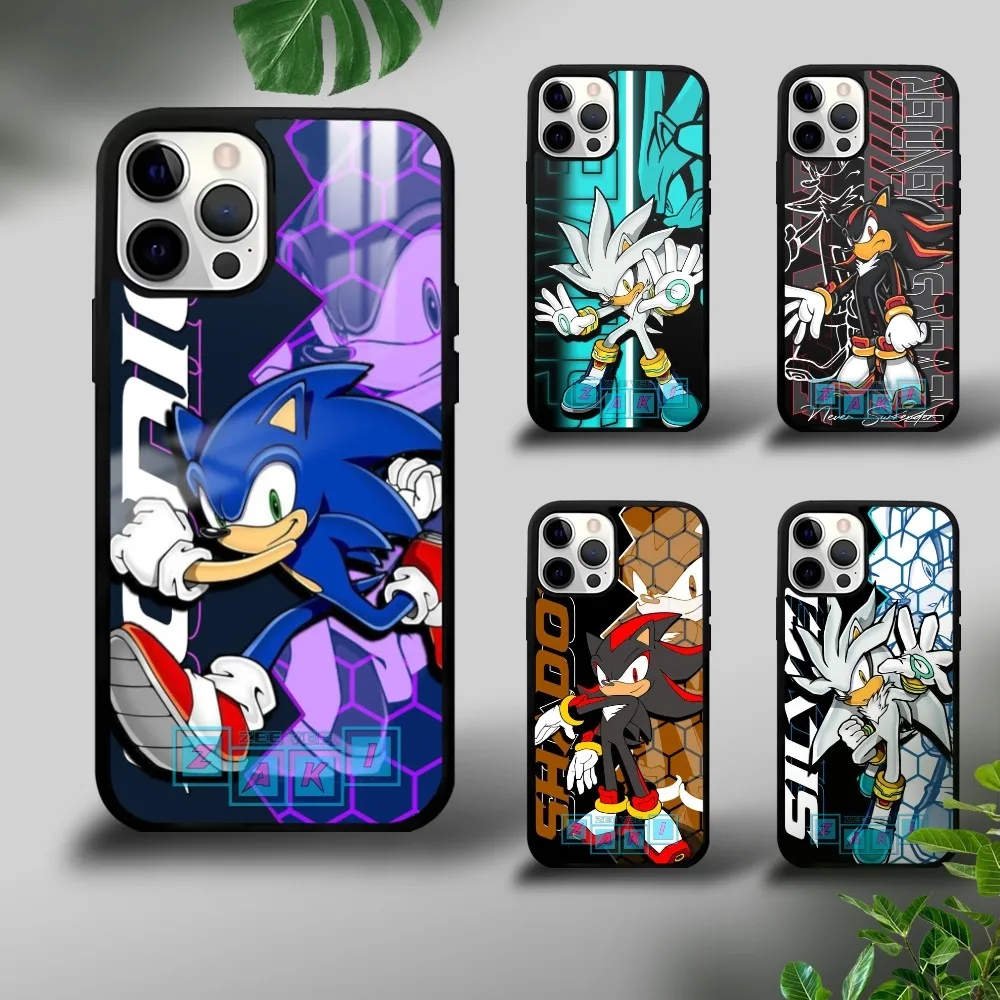Etui na telefon Anime Cartoon S-Sonics Hedgehog do iPhone 16 15 14 13 12 11 Pro Xs Max Mini Plus Celulares Hard Funda