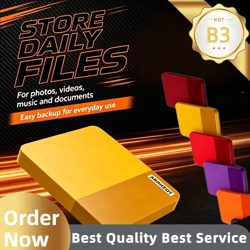 B3 Series 4TB High Speed External Hard Disk, Multi-color Selection Portable Storage Drive for PC Mac Android Mobile Data Backup